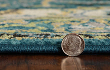 Load image into Gallery viewer, 2' X 7' Teal Polypropylene Rug