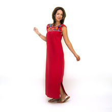 Load image into Gallery viewer, Maxi Isidra, Folk Dress with Embroidered Flowers
