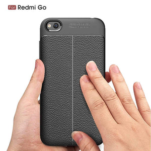 AMZER Premium Leather Texture Design Slim TPU Case for Xiaomi Redmi Go