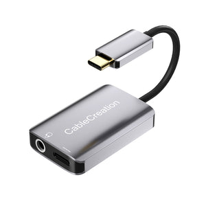Cablecreation Usb Type C To 3.5mm Jack Earphone 2 In 1 Audio Cable