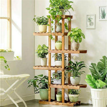 Load image into Gallery viewer, 6 Tier Wooden Plant Stand Carbonized Wood Plant Stand Holder Flower