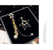 Load image into Gallery viewer, BlingBling Stars Tassel with Pearl Earrings