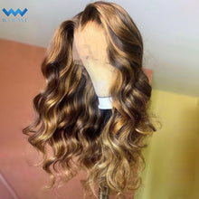 Load image into Gallery viewer, Highlight Wig Human Hair Brazilian Glueless Full Honey Blonde Colored