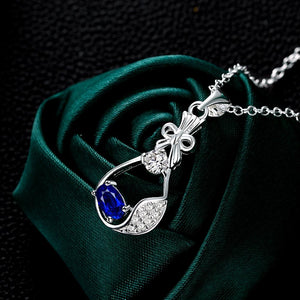 Buffer Necklace in 18K White Gold Plated made with  Crystals