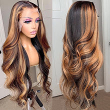 Load image into Gallery viewer, Highlight Wig Human Hair Brazilian Glueless Full Honey Blonde Colored