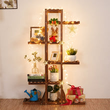 Load image into Gallery viewer, 6 Tier Wooden Plant Stand Carbonized Wood Plant Stand Holder Flower