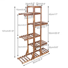 Load image into Gallery viewer, 6 Tier Wooden Plant Stand Carbonized Wood Plant Stand Holder Flower