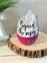 Load image into Gallery viewer, Liquid Therapy Glitter Wine Glass