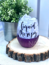 Load image into Gallery viewer, Liquid Therapy Glitter Wine Glass