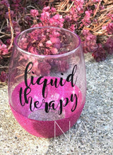 Load image into Gallery viewer, Liquid Therapy Glitter Wine Glass