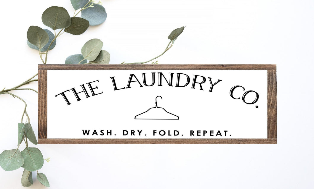 The Laundry Co. Wood Sign